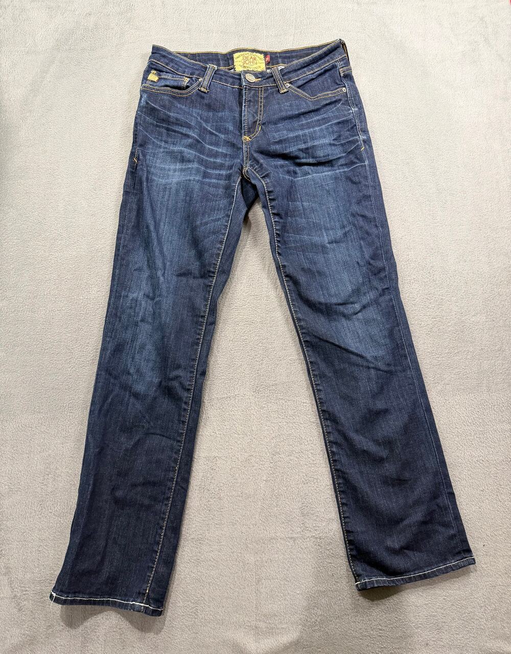 Dear John Denim Jeans 26 Dark Wash Blue Straight Leg Stretch Modern Luxury Women